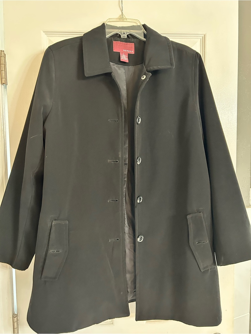 Merona Black Single-Breasted Pea Coat